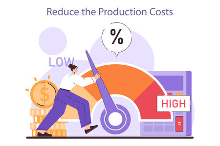 Reduce the production costs. Effective optimization of manufacturingのイラスト素材