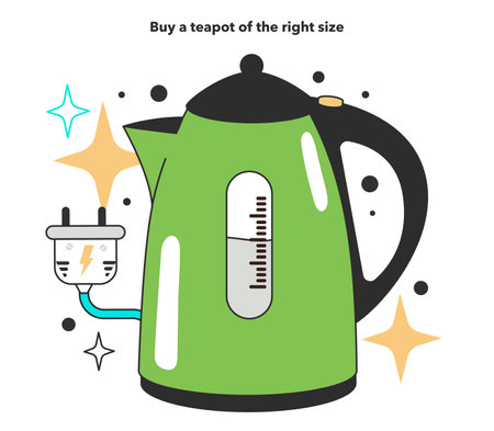 Buy a teapot of the right size for energy efficiency at home. Electricityのイラスト素材