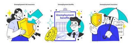 Unemployment risk insurance set. Government financial support.