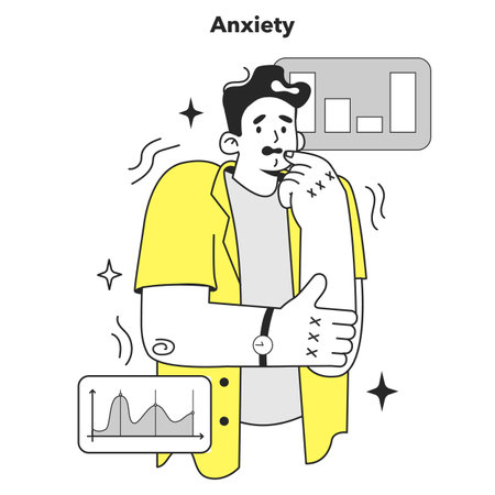 Cycle of investor emotions. Anxiety of character throughout the cycleのイラスト素材