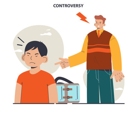 Controversy or disagreement concept. Troubled communication betweenのイラスト素材