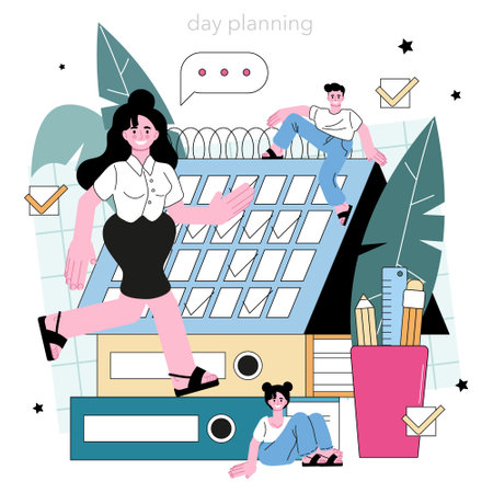 Personal assistant concept. Professional help and support for a businessperson.のイラスト素材