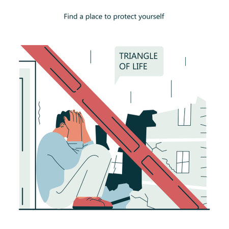 Earthquake safety rules. Countermeasures and instruction in caseのイラスト素材