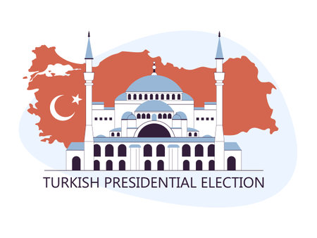 Turkey 2023 presidential election. Democratic procedure, turkish citizensのイラスト素材