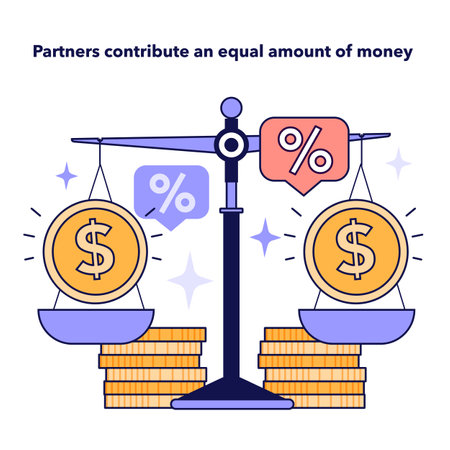 Partners contribute an equal amount of money in mixed family budgetのイラスト素材