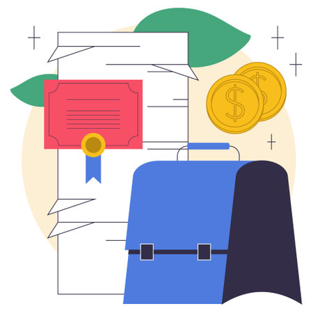 Passive income. People investing money with the prospect of profitのイラスト素材