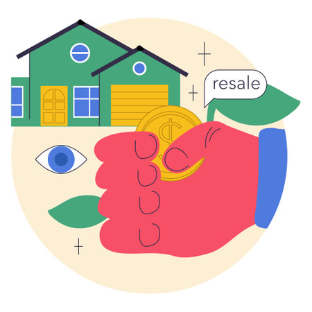 Real estate business. People investing money in real estate. Investor buyingのイラスト素材