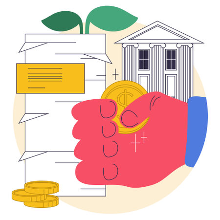 Passive income. People investing money with the prospect of profitのイラスト素材