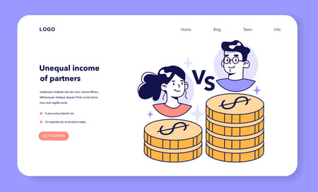 Unequal income of partners make it difficult to manage a mixedのイラスト素材