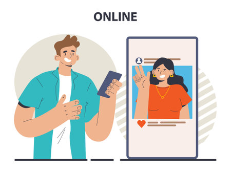 Social media concept. Global communication, sharing content and gettingのイラスト素材