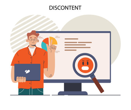 Discontent concept. Dissatisfaction of corporate report. Managerのイラスト素材