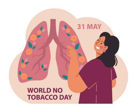 World No Tobacco Day. May 31st campaign banner. Character breakingのイラスト素材