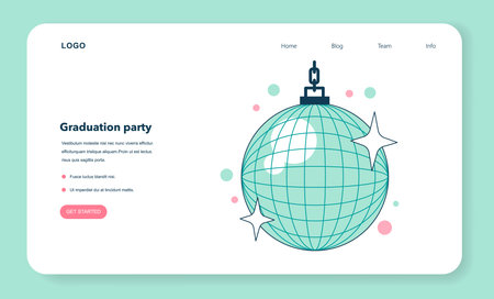 High school graduation or prom web banner or landing page.のイラスト素材