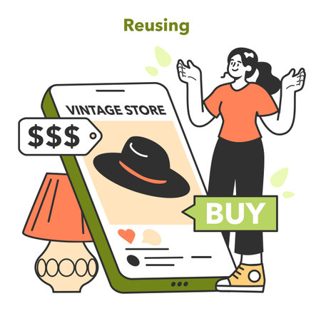 Zero waste concept. Upcycling or reuse of old clothes. Eco tips for reducingのイラスト素材