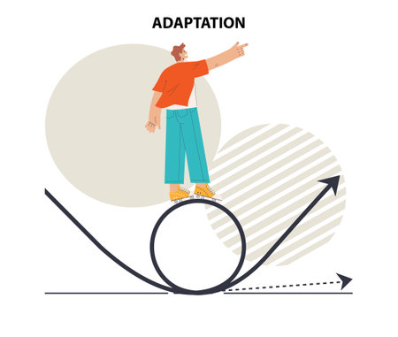 Adaptation concept. Transformation in different situation. Changeのイラスト素材