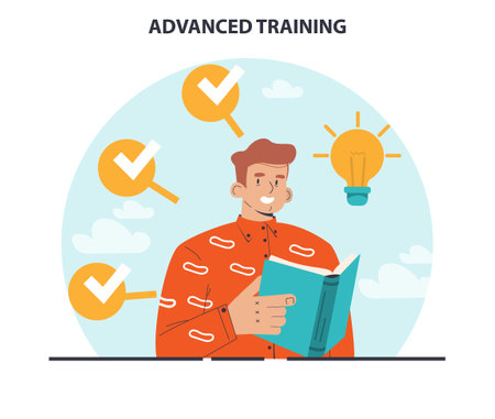 Advanced training. Increasing of business or professional competencesのイラスト素材