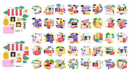 Passive income in the internet. Making money on online servicesのイラスト素材