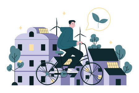 Environment protection and reduction of carbon footprint. Characterのイラスト素材