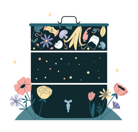 Composting. Food waste and leftovers biodegradation. Compost boxのイラスト素材