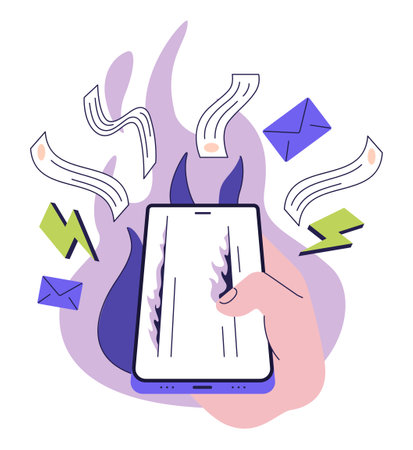 Negative aspect and bad impact of social media. Psychologicalのイラスト素材