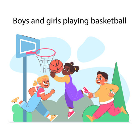 Modern gender neutral parenting. Raising girls and boys equallyのイラスト素材