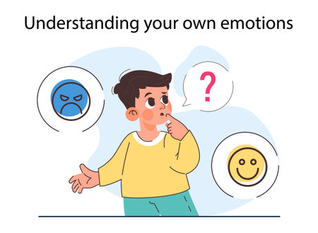 Emotional intelligence. Emotion balance and control skill. Positive aspectsのイラスト素材