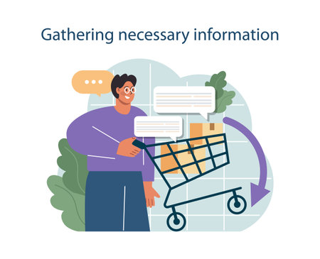 Gather necessary info to conduct difficult negotiation. Businessのイラスト素材