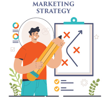 Marketing strategy development. Marketing campaign, commercialのイラスト素材