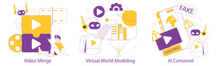 Digital Media Set. Content creation and manipulation. Film editing, virtual interaction, combating...