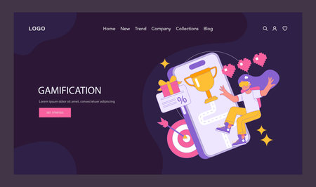 Phygital concept. An engaging digital interface blending physical and digital worlds for a playful user experience. Engaging technology, immersive interaction. Vector illustration.のイラスト素材