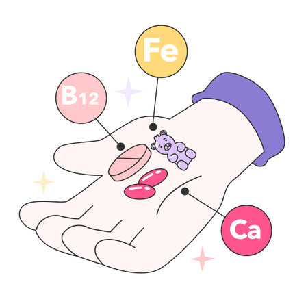 Modern wellbeing practice. Supplements, vitamins, minerals and protein pills. Character taking medications. Healthy lifestyle. Flat vector illustrationのイラスト素材