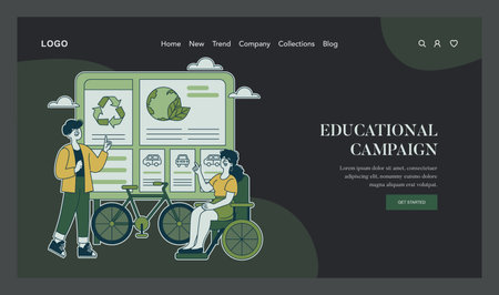 World Car Free Day concept. An illustration showing awareness about eco-friendly transportation and sustainability. Educating on cycling benefits. Vector illustration.のイラスト素材