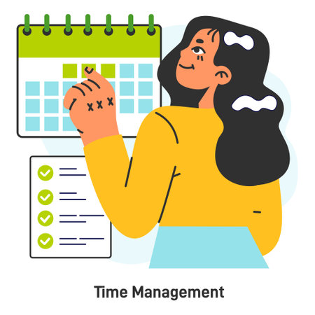 Minimalist lifestyle. Simple and restrained living practice. Modern trendy idea of decluttering a living routine. Mindful time management. Flat vector illustrationのイラスト素材