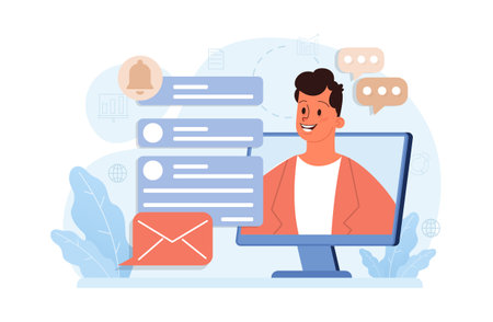 Hybrid work. Characters with a flexible schedule, working from office and home. Telework and outsource, employee work globaly. Digital nomad or freelancer idea. Flat vector illustrationのイラスト素材