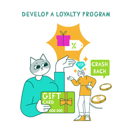 Marketing tools for loyalty programs drive customer engagement and retention. This vector...