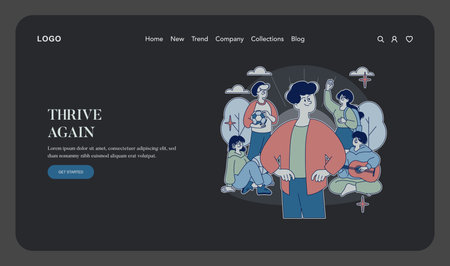 Creative vector illustration of a group collaborating and relaxing outdoors. Characters are shown...