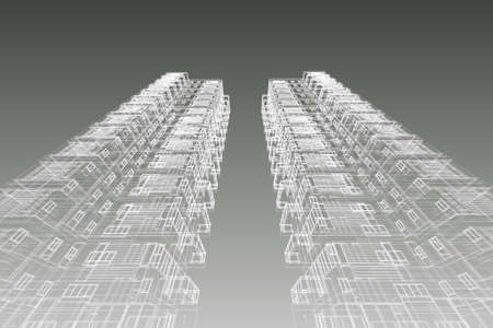 Architecture abstract, 3d illustration,Architecture drawingの写真素材