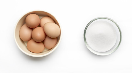 baking cake ingredient on white background