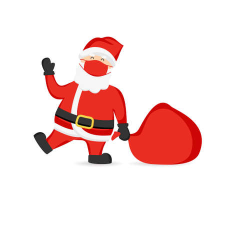 santa claus with mask for christmasのイラスト素材