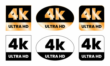 full 4k video resolution iconのイラスト素材
