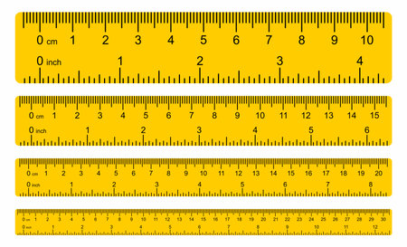 ruler with numbers for measuring lengthのイラスト素材
