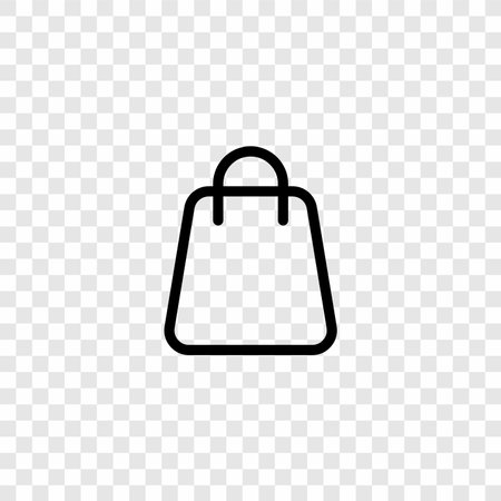 black shopping bag icon with transparent backgroundのイラスト素材