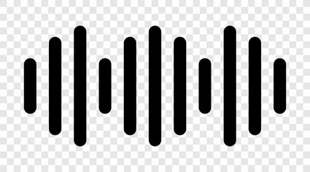 sound waves and music in blackのイラスト素材