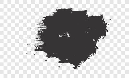 black brush strokes on a transparent backgroundのイラスト素材