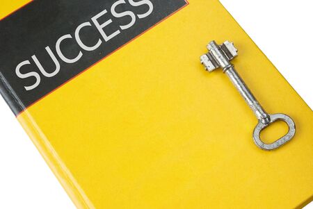 Yellow Success Book and the keyの写真素材