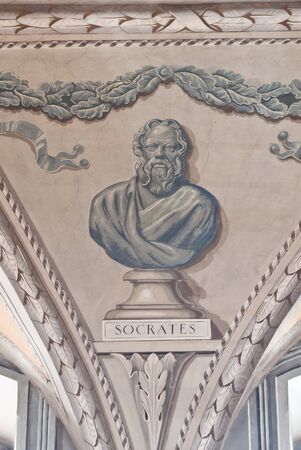 Socrates figure in ancient ceiling