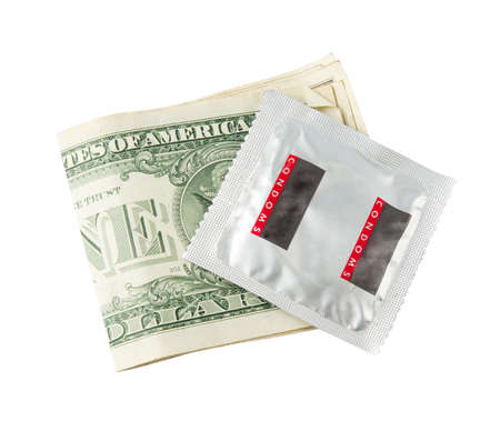 condom and american dollarの写真素材