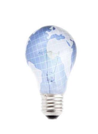 Light bulb earth globe formの写真素材