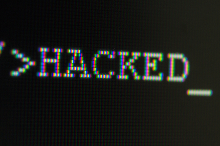 Hacked text of DOS monitor message from hacker styleの写真素材