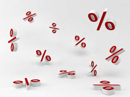 red white percentsの写真素材